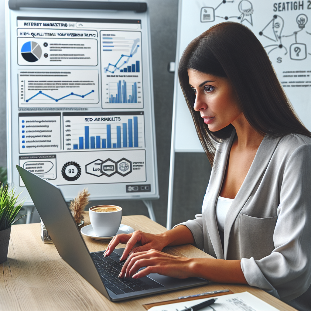 Internet marketing company demonstration showing expert techniques